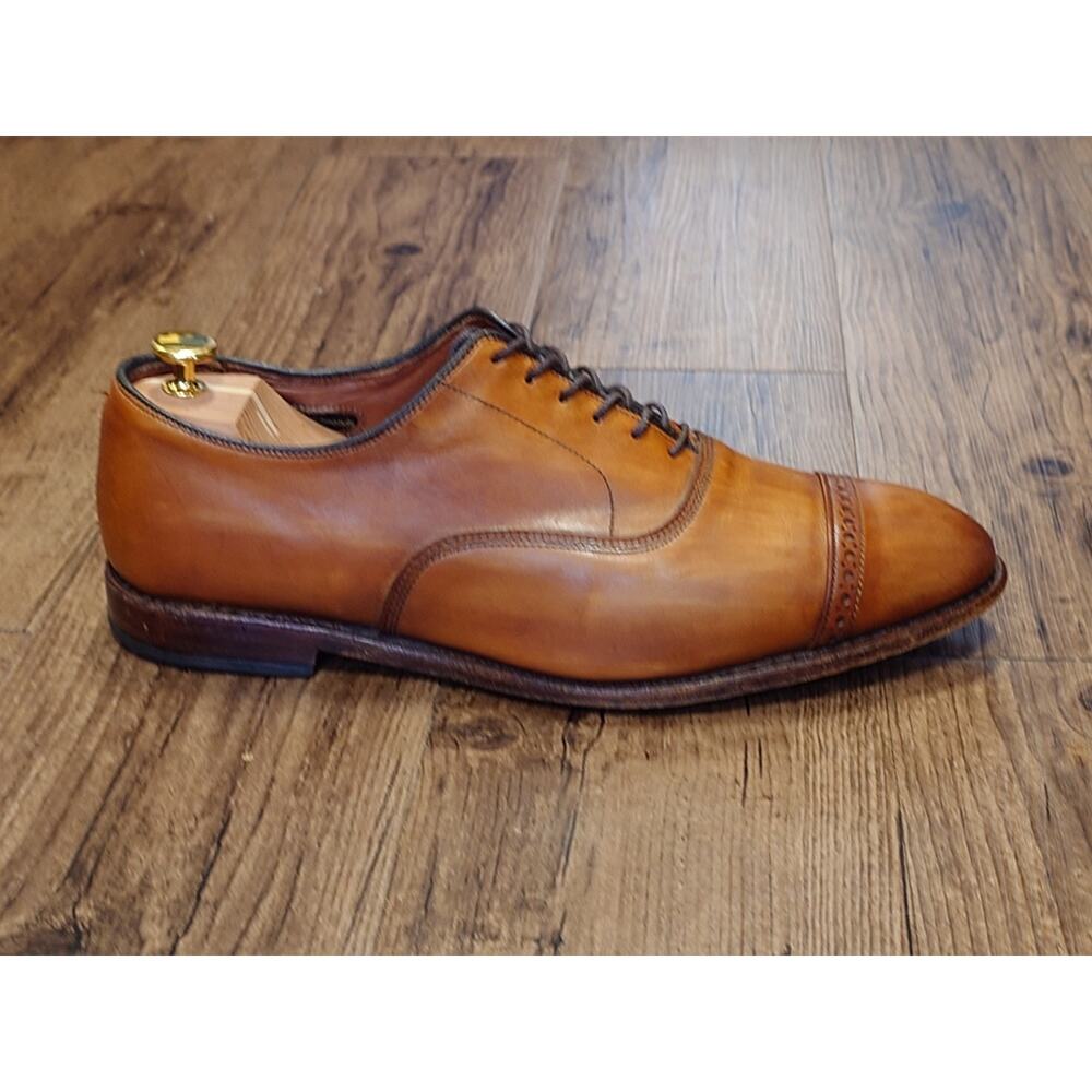 Allen Edmonds Fifth Avenue 11EEE (3E) Tan Brown Oxford Captoe Dress Shoes - Picture 6 of 10